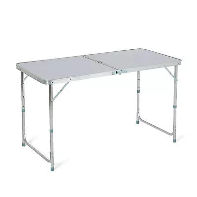 £23.95 • Buy 4ft Folding Camping Table Aluminium Picnic Portalbe Adjustable Party Bbq Outdoor