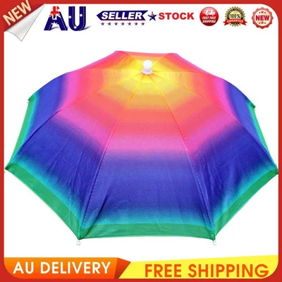 $9.35 • Buy Rain Umbrella Hat Foldable Outdoor Sun Shade Waterproof Fishing Headwear Cap