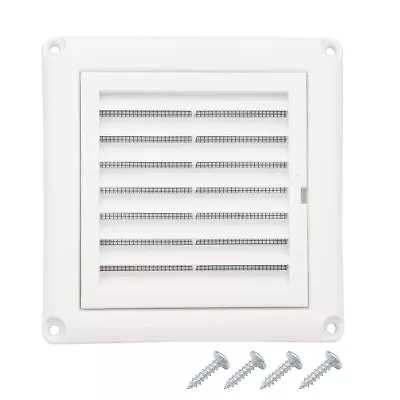 4  Louvered Vent Cover By Exterior Wall Air Vent Cap Replacement With Fabric ... • $18.69