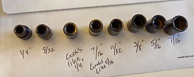 Vintage 8 Pc Lot Challenger Proto 3/8  Drive Socket Assortment! • $12.99