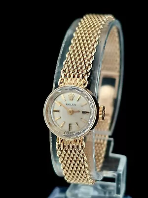 Vintage ROLEX 14k Gold Ladies Watch 1460 - 14k Gold Mesh Bracelet - Size 6.75  • $3999.97