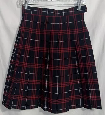 Juniors Red/Blue Plaid Pleated Skirt SV9002JL-7E  French Toast Uniform Size 7 • £0.79