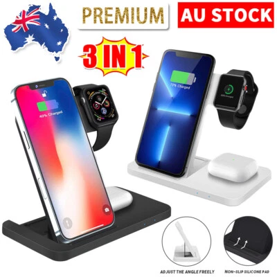 $29.45 • Buy USB Wireless Charger Charging Dock Station For IPhone/Apple Watch/Samsung Part