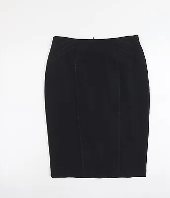 Marks And Spencer Womens Grey Polyester Straight & Pencil Skirt Size 10 Zip • £5