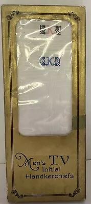 Vintage Mens Tv Initial Handkerchiefs Letter K Nos • $17.48