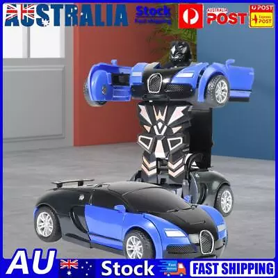 2 In 1 Mini Car Toys One-key Deformation Robot Car Toy Boys Gift (A Blue) • $9.49