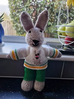 Hand Knitted Easter Bunny Rabbit In Easter Jumper  • £7