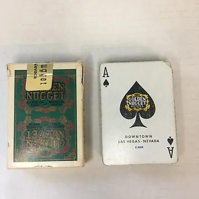 VTG Golden Nugget Casino Gambling Hall Green Playing Cards Las Vegas Used Deck • $7.32