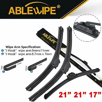 ABLEWIPE Fit For Volvo V70 1998-2000 Beam Windshield Wiper Blades 21  21  17  • $22.99