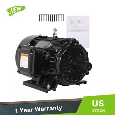 New 3 Phase Electric Motor 1800 RPM 184T Frame TEFC 230/460 Volt Severe Duty 5HP • $442.99