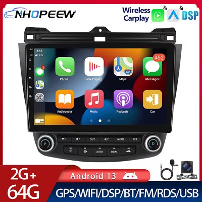 Carplay Car Stereo Radio GPS Head Unit For Honda Accord 2003-07 Android 13 64GB • $244.99