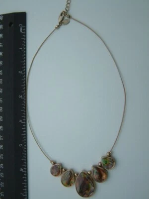 £2 • Buy Used M&S Necklace Brown And Green  Opal Effect .