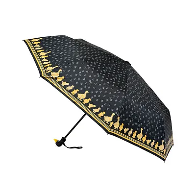 Clifton Women's Folding 100cm Duck Handle/Print Umbrella UV Sun Shade Black • $29.95