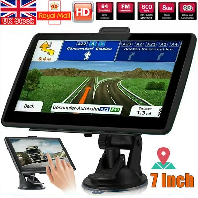 7'' Car Truck Sat Nav GPS Navigation Free Lifetime UK&EU Maps Touch Screen 8GB. • £41.98