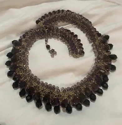 RARE GORGEOUS CRYSTAL COLLAR NECKLACE- 1950’s  - MIRIAM HASKELL ERA   (inv#5) • £95.48