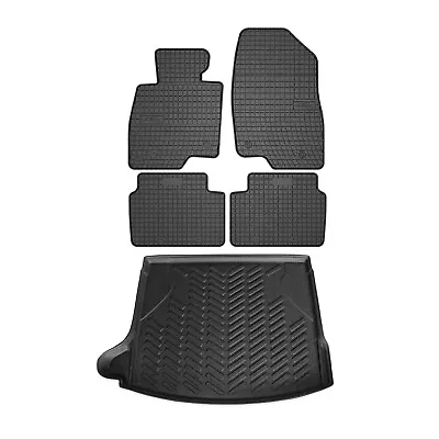 Floor Mats Cargo Liner Set For Mazda 3 Hatchback 2014-2018 3D Rubber Black 5 Pcs • $119.90