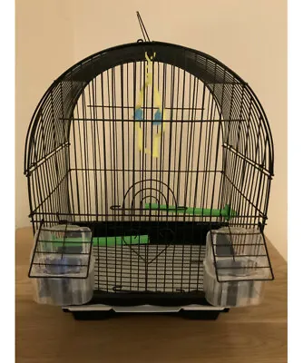 £13.99 • Buy Dome Top Bird Cage, Parrot Cage, Parakeet Cage 43CM X 29CM Budgie Canary - Black