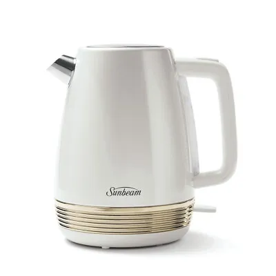 $69 • Buy Sunbeam The Chic Collection 2200W 1.7L/7 Cup Electric Kettle Jug White/Gold