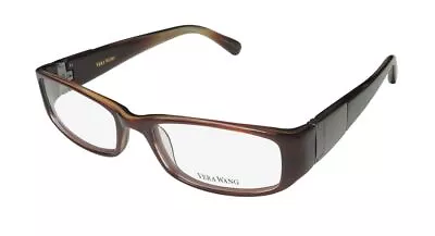 New Vera Wang V042 Eyeglasses Brown Plastic Womens Ry Rectangular 51-17-135 • $29.95