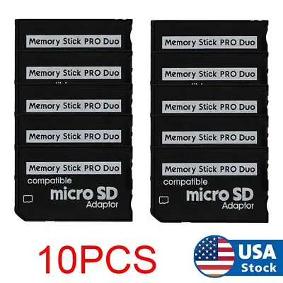 10X For Sony PSP Series Micro SD SDHC TF To Memory Stick MS Pro Duo PSP Adapter • $23.68