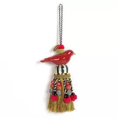 Brand New Mackenzie Childs Ceramic Bird Tassel - Red & Gold • $120