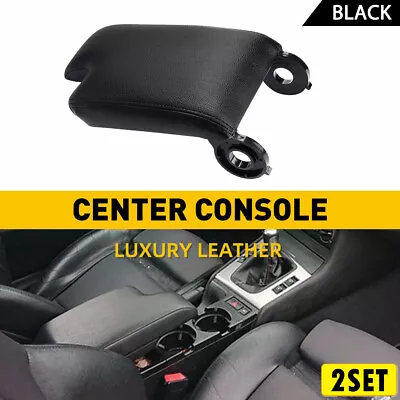 2Set Center Console Lid Armrest For BMW E46 3 Series 99-04 Arm Rest Cover Black • $42.73