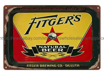 Fitger's Natural Beer Bar Table Diner Metal Tin Sign Cool Reproductions • $18.98