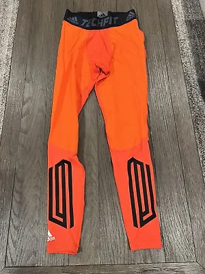 Mens Adidas  Spandex Tights Wrestling Compression Pants Black Orange Small • $42