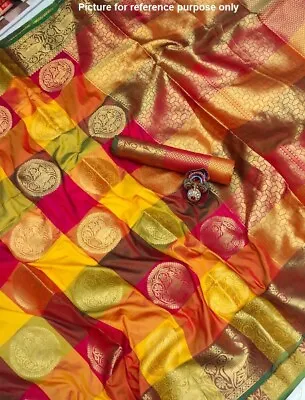 Indian Multicoloured Soft Silk Saree #SHC 005 / Sari / Salwar / Bollywood Dress • $140