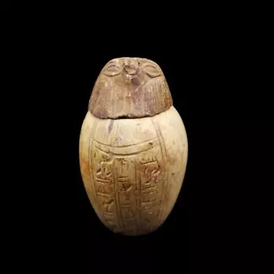 Antique Egyptian Ancient Qebehsenuf Falcon Head Canopic Jar For Organ Storage • £67.56
