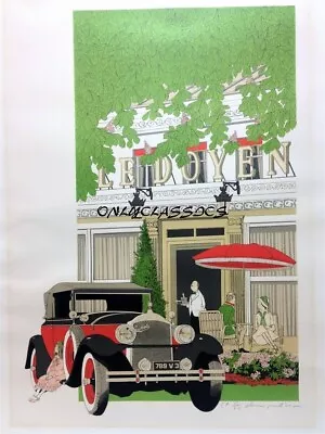 1929 Art Deco Vintage Packard Automobile Car Parked Restaurant Cafe 12x16 Poster • $16.96