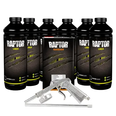 U-POL Black Raptor Spray-On Truck Bed Liner Kit With Gun (6 Liter) • $242.89