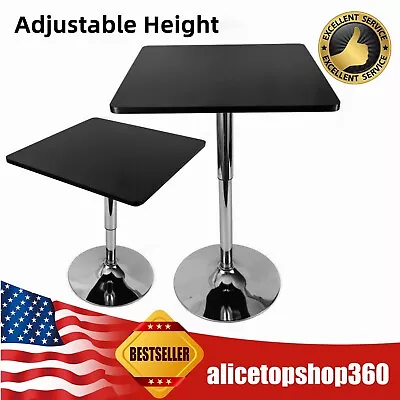 Bar Dining Table Rotary Square Pub Table Height Adjustable 360 Degree Swivel • $60.80