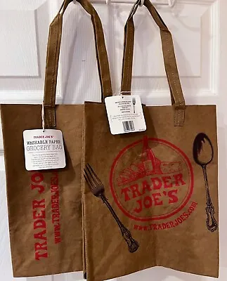 $25 • Buy 2 Bags Trader Joe's Washable Paper Reusable Grocery Bag FREE SHIPPING 🔥
