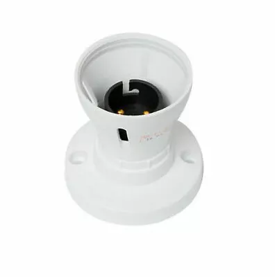 Bayonet Batten White Ceiling Lamp Holder BC B22 Light Bulb Socket Lamp Fitting • £5.99