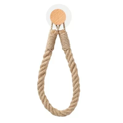 Nautical Jute Rope Toilet Roll Paper Holder Wall Mounted Towel Rack Beach Decor • £9.06