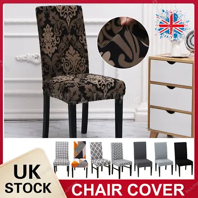 £3.99 • Buy 1/4/6PCS Dining Chair Seat Covers Slip Stretch Wedding Banquet Party Removable