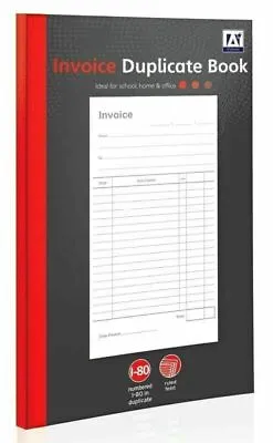 A5 Full Size Carbon Duplicate Invoice Receipt Book Feint Ruled 80 Numbered Pages • £3.20