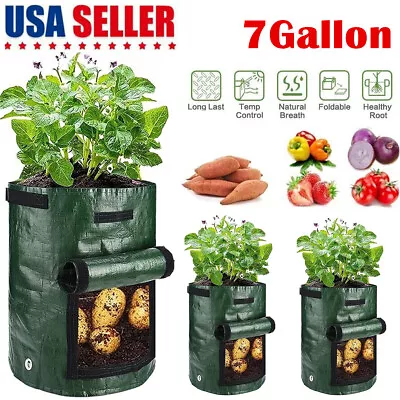 3-Pack Potato Grow Bags Garden Waterproof Reusable Vegetable Plant Pots Fruits • $10.94