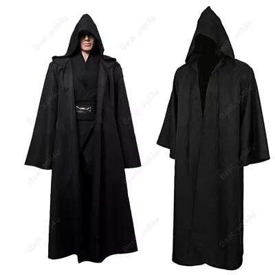 Mens Hooded Robe Full Length Adult Kids Jedi Cloak Sith Knight Cosplay Costume • $16.99