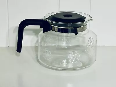 Vintage Mr. Coffee Coffee Pot Carafe 12 Cup Floral Flower Black Handle Retro • $8.99