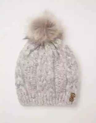 £10 • Buy Fat Face Women's Grey Cable Beanie Bobble Winter Hat One Size BNWT