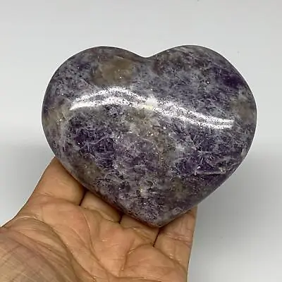 0.79 Lbs 3.2 X3.7 X1.3  Natural Lepidolite Heart Crystal Gemstone B30983 • $21.60