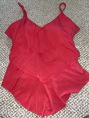 MagicSuit Tankini Swimsuit Swim Top Pink Ruffles Slimming No Underwire Size 8 • $16.99