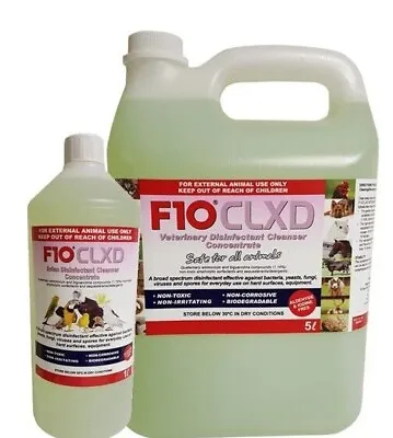 F10 CLXD Concentrate Avian Bird Birds Cage Cleaner Pet Vet Safe 1L Or 5Litre NEW • £19.95