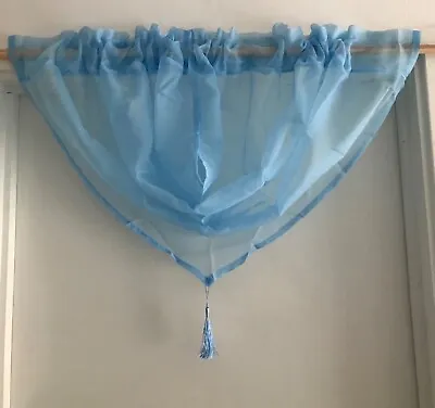 £2.50 • Buy Brand New - John Aird - Blue Voile Curtain Swag With Tassel. 