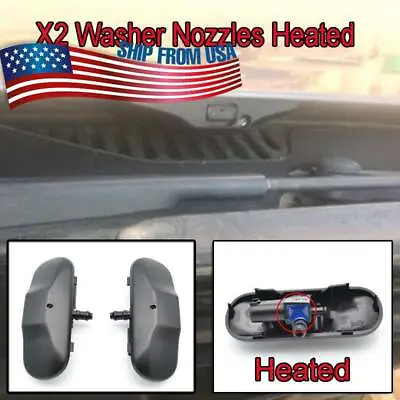 2Pc Windshield Washer Spray Nozzle Heated For VW Jetta Golf Mk5 Mk6 Bettle EOS • $12.25