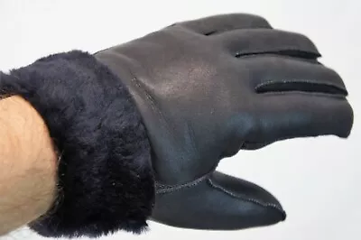 5 COLORS 100% REAL SHEEPSKIN SHEARLING LEATHER GLOVES UNISEX Fur Winter S-2XL • $23.89