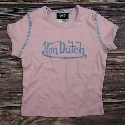 Von Dutch NEW Baby Toddler 4T Pink Short Sleeve Tee T Shirt VTG 90s Y2K 2000s • $14.99