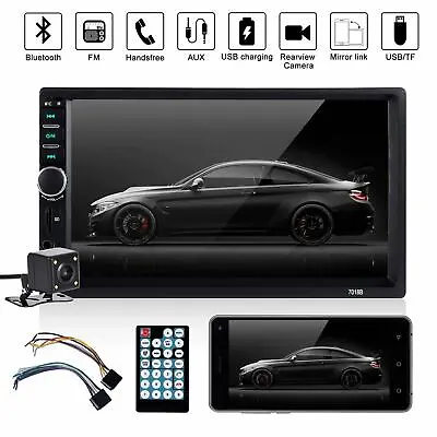 7  Double 2 DIN Car MP5 Player Bluetooth Touch Screen Stereo Radio With Camera • $63.99